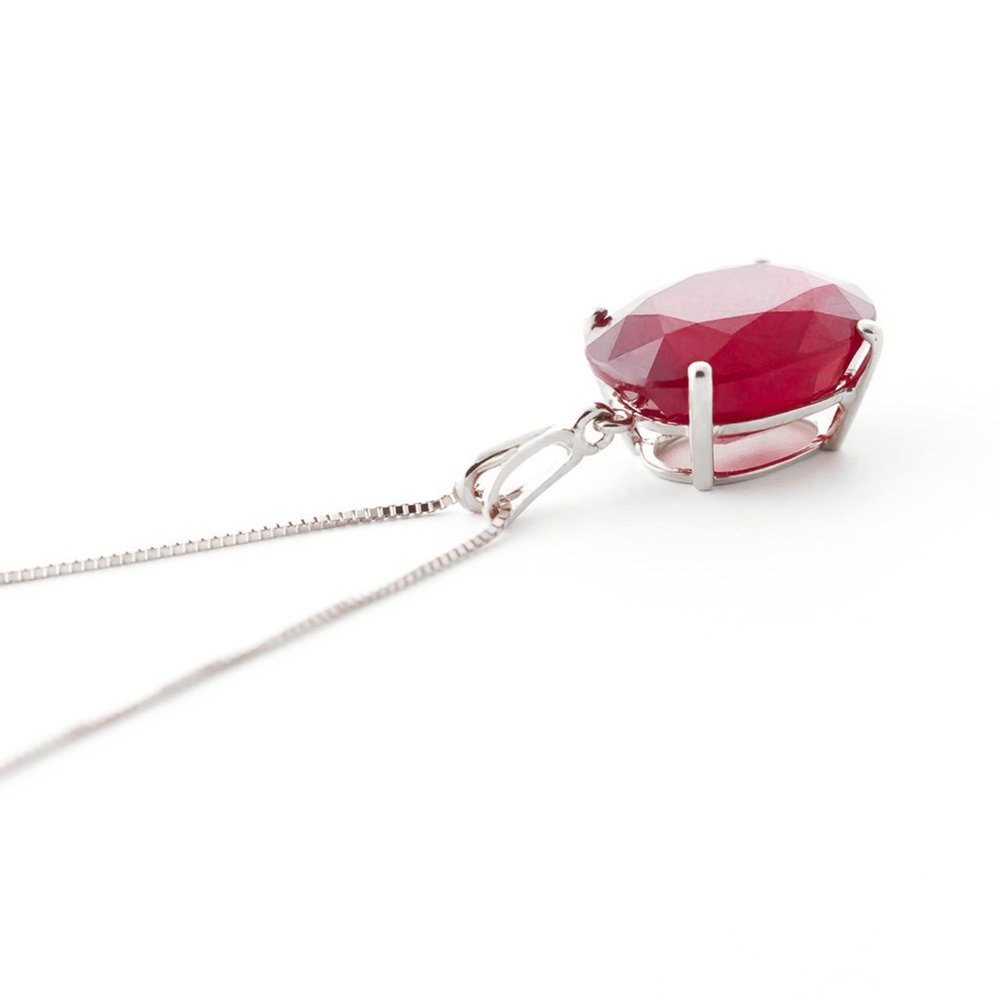 14K. SOLID GOLD NECKLACE WITH NATURAL OVAL RUBY - Picture 5 of 9